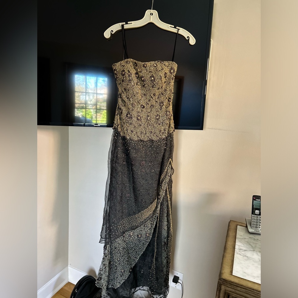 Black/gold vintage gown